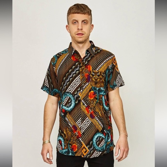 Men’s Reason Serpent Button Down Shirt Small - Picture 1 of 7
